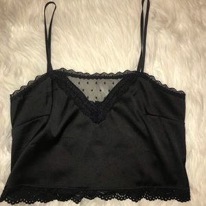 Silky black crop top